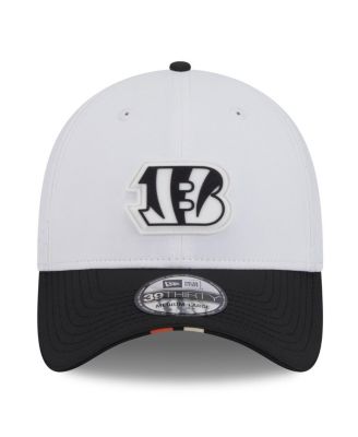 Men's White/Black Cincinnati Bengals 2025 NFL Training Camp 39THIRTY Flex Hat