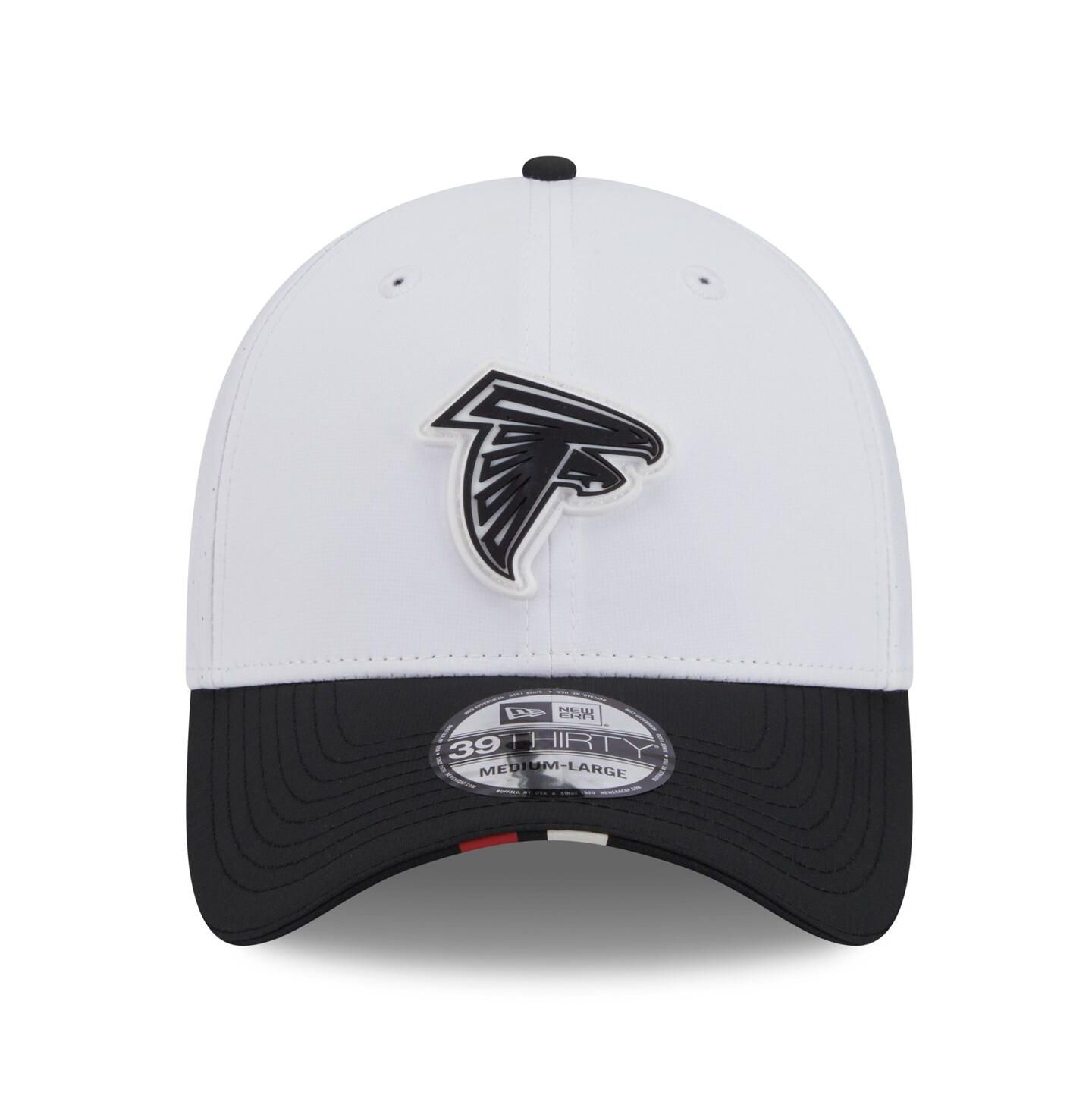 Мужская кепка New Era White/Black Atlanta Falcons 2025 NFL Training Camp 39THIRTY Flex Hat — фото 2