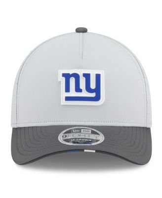 Men's Gray/Graphite New York Giants 2025 NFL Training Camp A-Frame 9FORTY Adjustable Hat