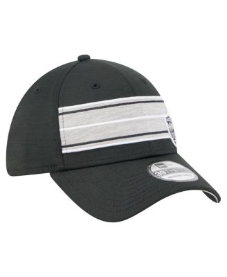 Men's Black Las Vegas Raiders Stripes 39THIRTY Flex Hat