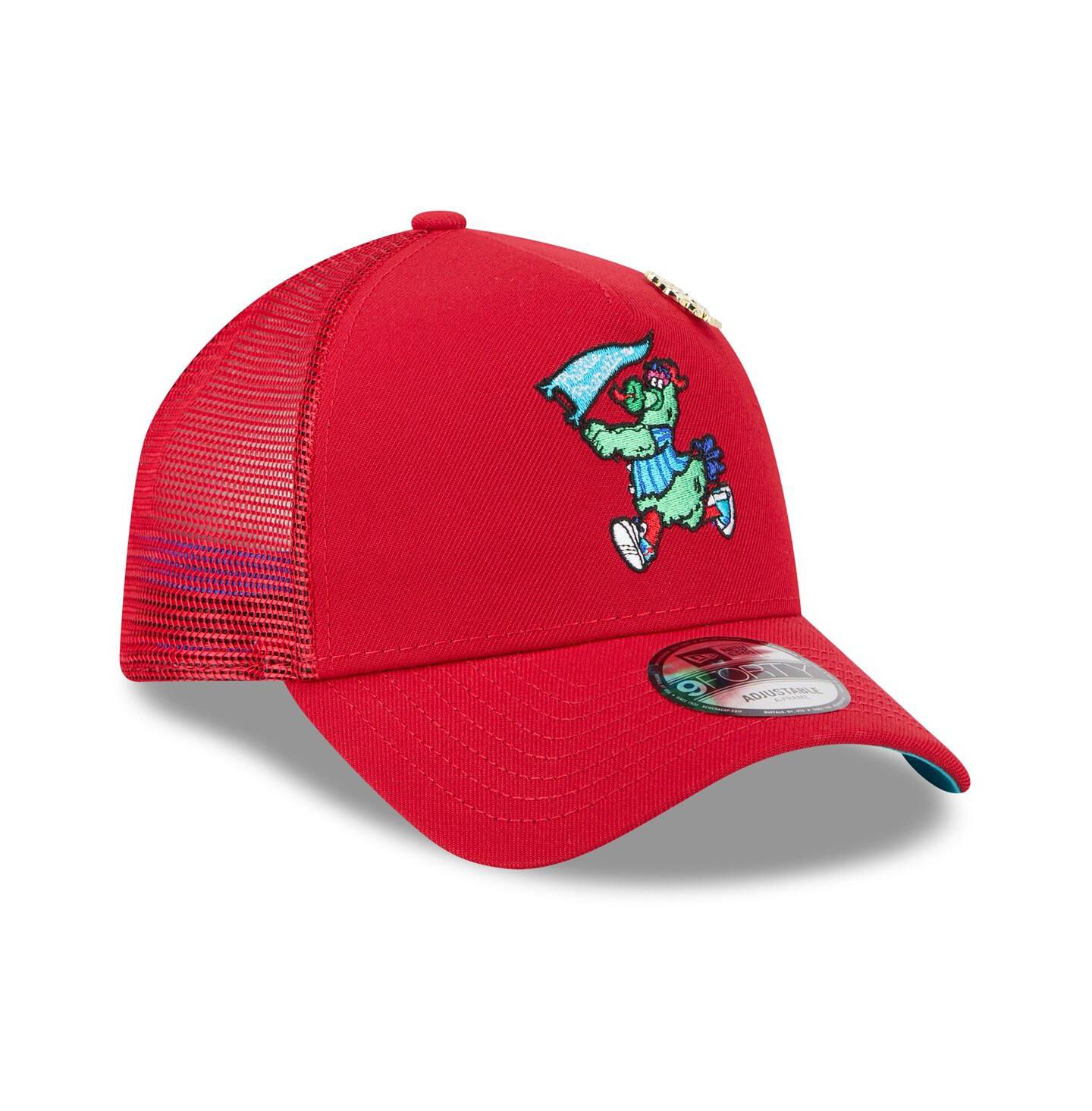 Мужская кепка New Era Red Philadelphia Phillies 2025 Big League Chew A-Frame 9FORTY Adjustable Trucker Hat — фото 2