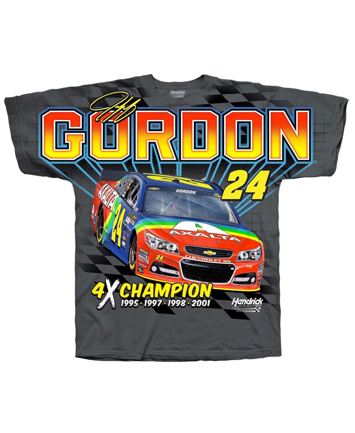 Hendrick Motorsports Team Collection Men's Charcoal Jeff Gordon Four-Time Champion Axalta Legend T-Shirt