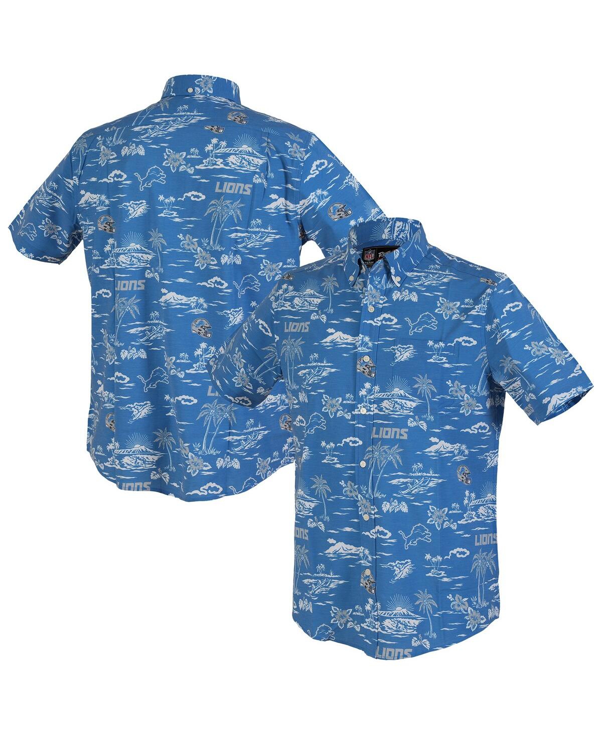 Men's Blue Detroit Lions Kekai Performance Button-Down Shirt - Blue