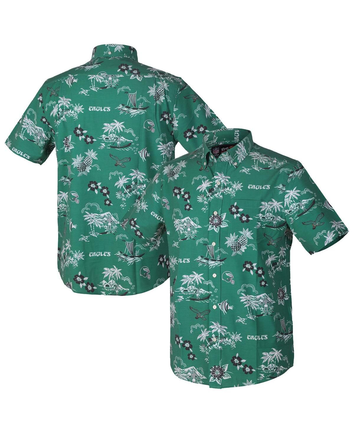 Мужская зеленая рубашка Philadelphia Eagles Throwback Kekai Performance на пуговицах