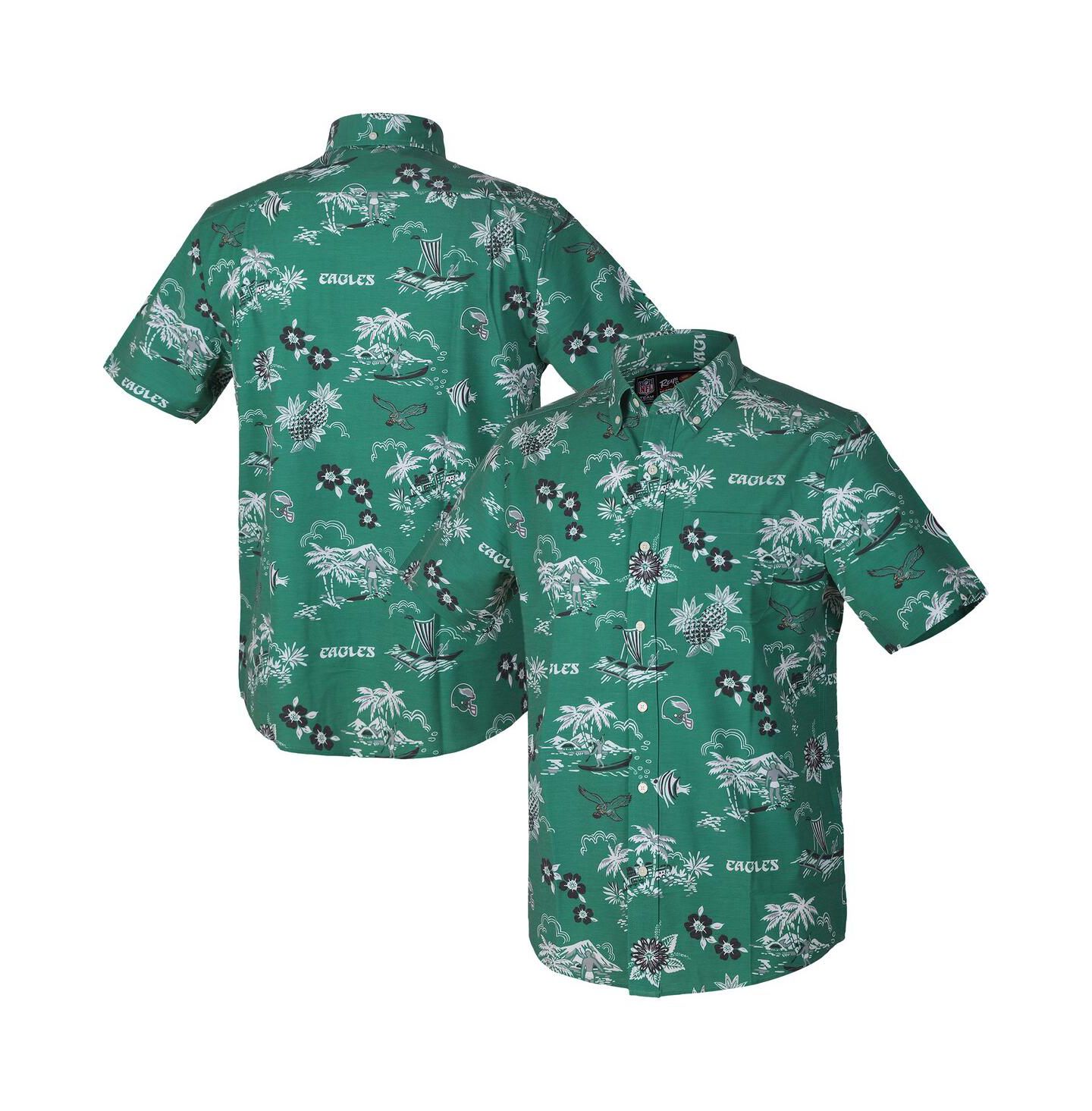 Мужская рубашка Reyn Spooner Green Philadelphia Eagles Throwback Kekai Performance Button-Down — фото 1