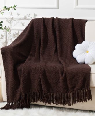 Herringbone Chenille Knit Throw, 50" x 60"