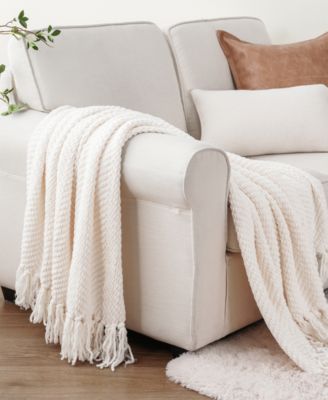Herringbone Chenille Knit Throw, 60"x 80"