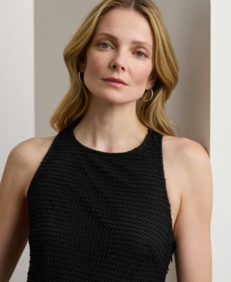 Women's Beaded Netting Sleeveless Cocktail Dress