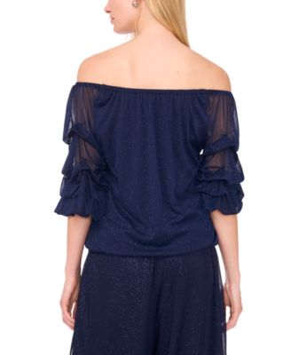 Women's Mesh Off-The-Shoulder Top