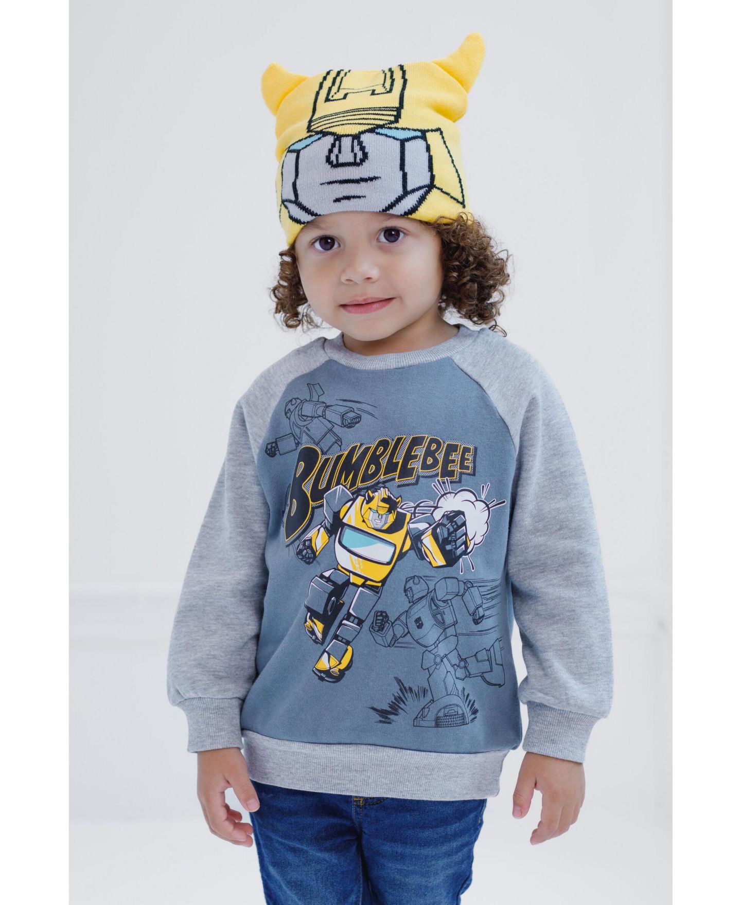 Толстовки Transformers Toddler Boys Toodler 2T-5T Fleece Sweatshirt and Cosplay Costume Hat, цвет: Синий серый — фото 5