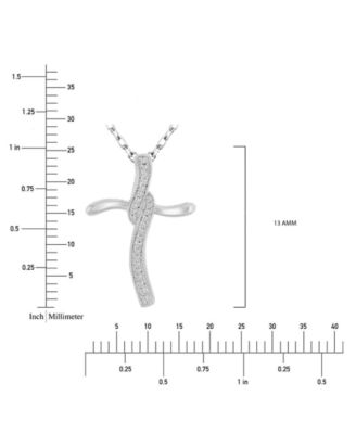 Cubic Zirconia Cross 18" Pendant Necklace in Sterling Silver
