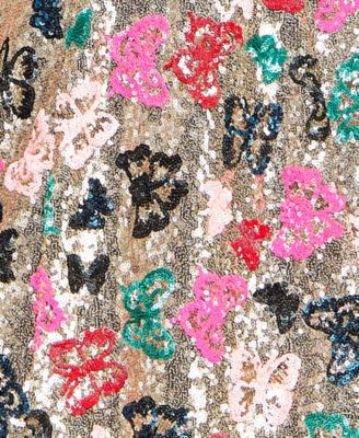 Juniors' Sequined A-Line Dress