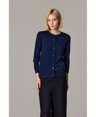 Women's 100% Merino Wool Light Weight Cardigan | Ultra Soft Fine-gauge Sweaters Machine Washable