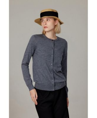 Women's 100% Merino Wool Light Weight Cardigan | Ultra Soft Fine-gauge Sweaters Machine Washable