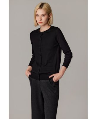 Women's 100% Merino Wool Light Weight Cardigan | Ultra Soft Fine-gauge Sweaters Machine Washable