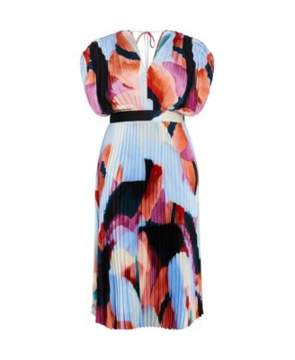 Plus Size Henley Print Midi Dress