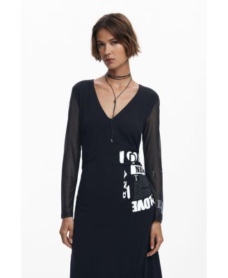 Women's Ruched newspaper dress