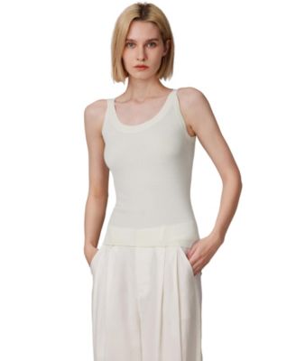 Women's Scoop Neck Tank Top | 75% Merino Wool 25% Silk Ultra-Soft Layering Essential | Natrual Moisture Wicking Sweater