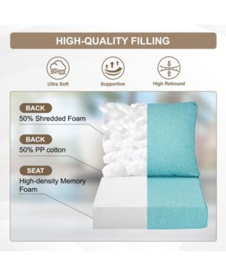 21x21 Inch Outdoor Deep Seat Cushion Set with Adjustable Straps and Waterproof