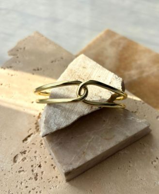 14K Gold Plated Overlapping Cuff Bracelet