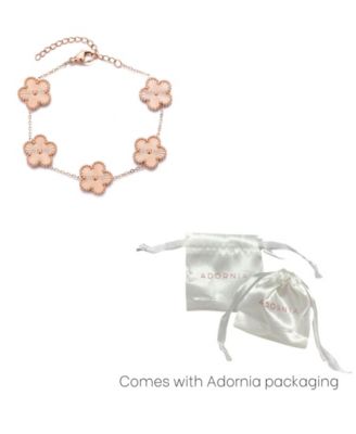 Tarnish Resistant Rose Gold 5 Leaf Clover Station Bracelet