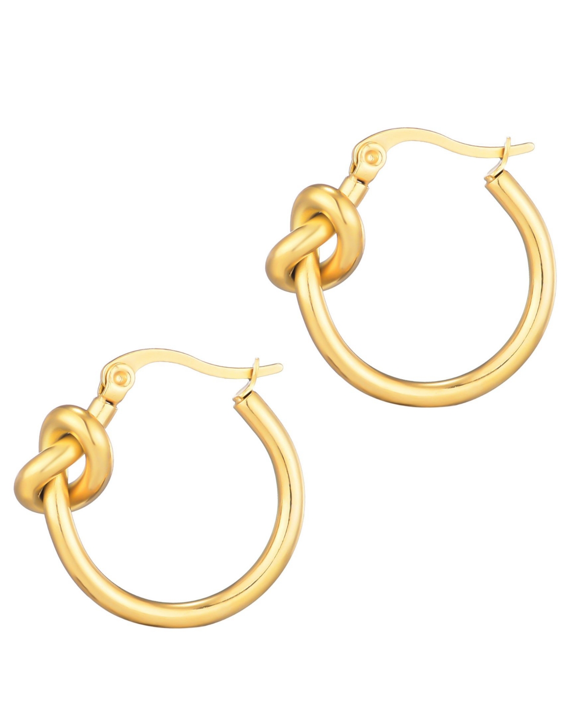 Stainless Steel Knot Hoop Earrings - Silver