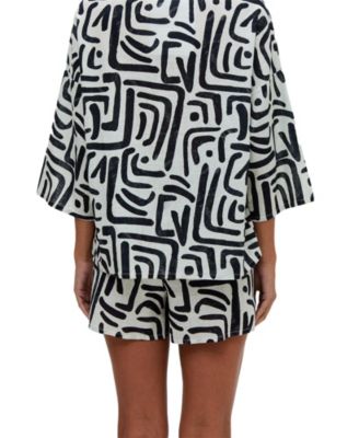 Women's Nicola Paperbag Waist Warhol Print Shorts