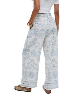 Women's Cherice Wide leg All Over Embroidered Trouser