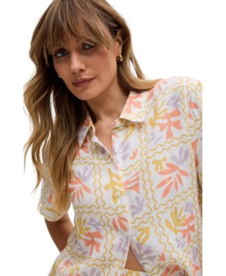 Women's Matisse Button Down Patchwork Floral Print Shirt