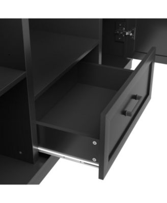 Hall Tree with Bench 3 Hooks Cabinet Drawer & Shelves