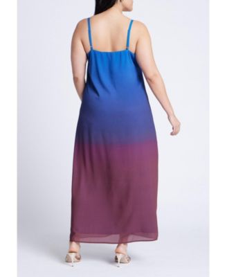Women's Plus Size Ombre Chiffon Dress