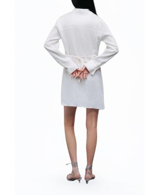 Women's Linen Mini Dress with Accessory Detail