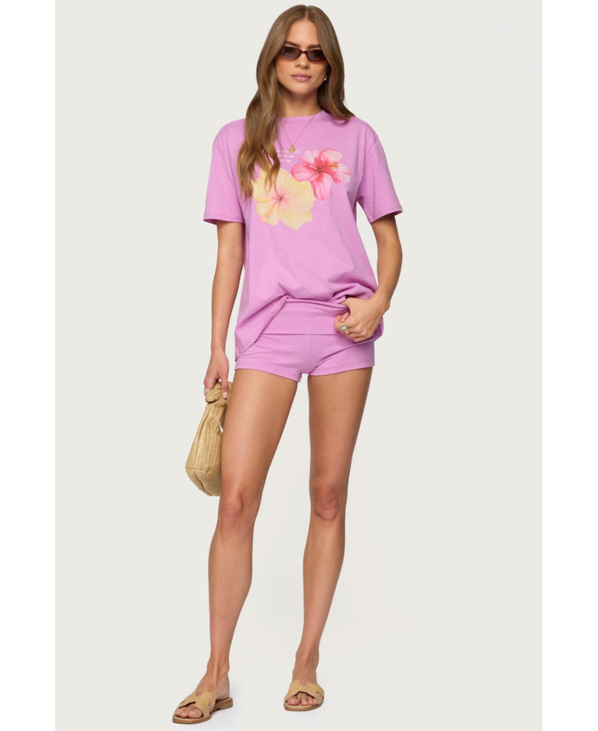 Edikted Women's Fleur Fold Over Shorts