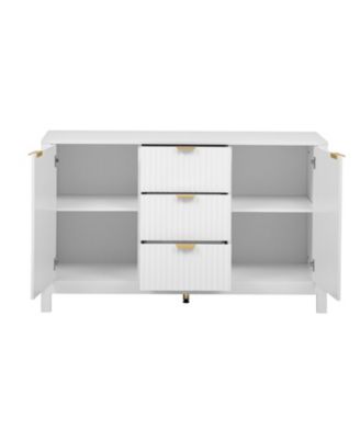 Wave Design Sideboard - Adjustable Shelves Drawers Soft-Close Doors