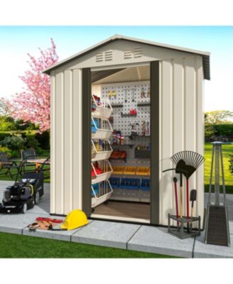 Outdoor Storage Garden Shed 5FTx3FT Apex Roof White