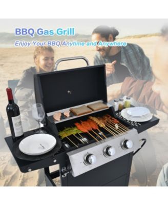 Propane Gas Grill 3 Burner Stainless Steel BBQ