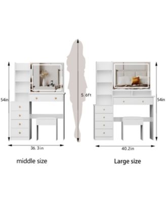 41" LED Mirror Vanity Table with Stool