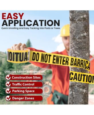12-Piece Barricade Caution Tape Roll Set – 200m Long for Roadworks, Events and General Safety Applications