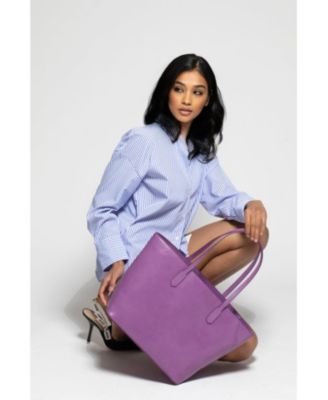 Manila All Purpose Large Carryall Leather Tote Bag in Red