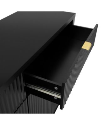 Wave-Pattern Sideboard Cabinet