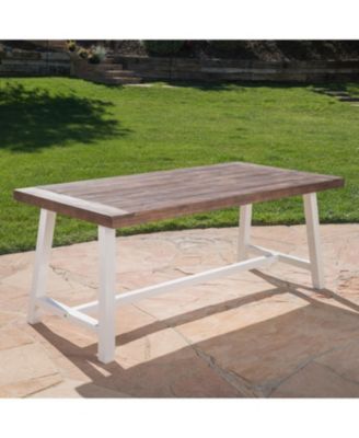 Streamdale Acacia Wood Outdoor Dining Table - Light Grey & Black