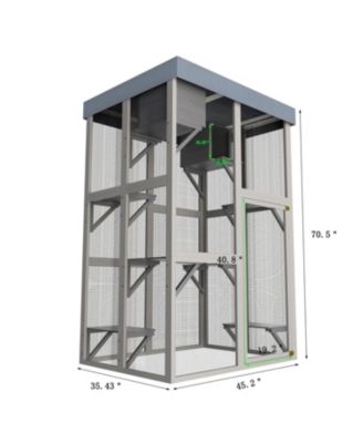 70.5" Outdoor Catio with Platforms & Napping Houses