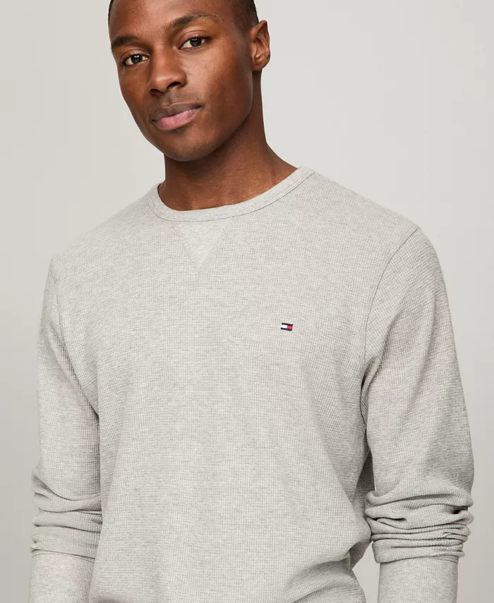 Men's Waffle-Knit Long-Sleeve Crewneck Thermal Top - thumbnail 10
