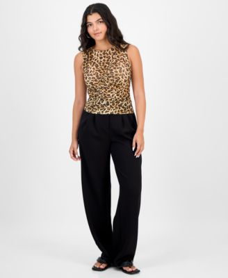 Women's Printed Asymmetrical-Ruched Tank, Macy's Exclusive