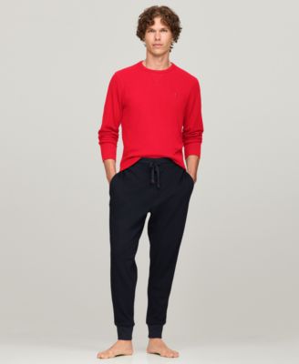 Men's Waffle-Knit Long-Sleeve Crewneck Top