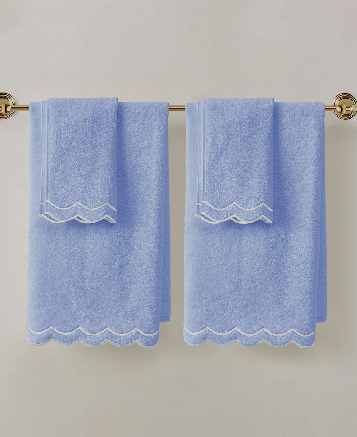 Peri Home Scallop 4-pc. Cotton Towel Set In Blue