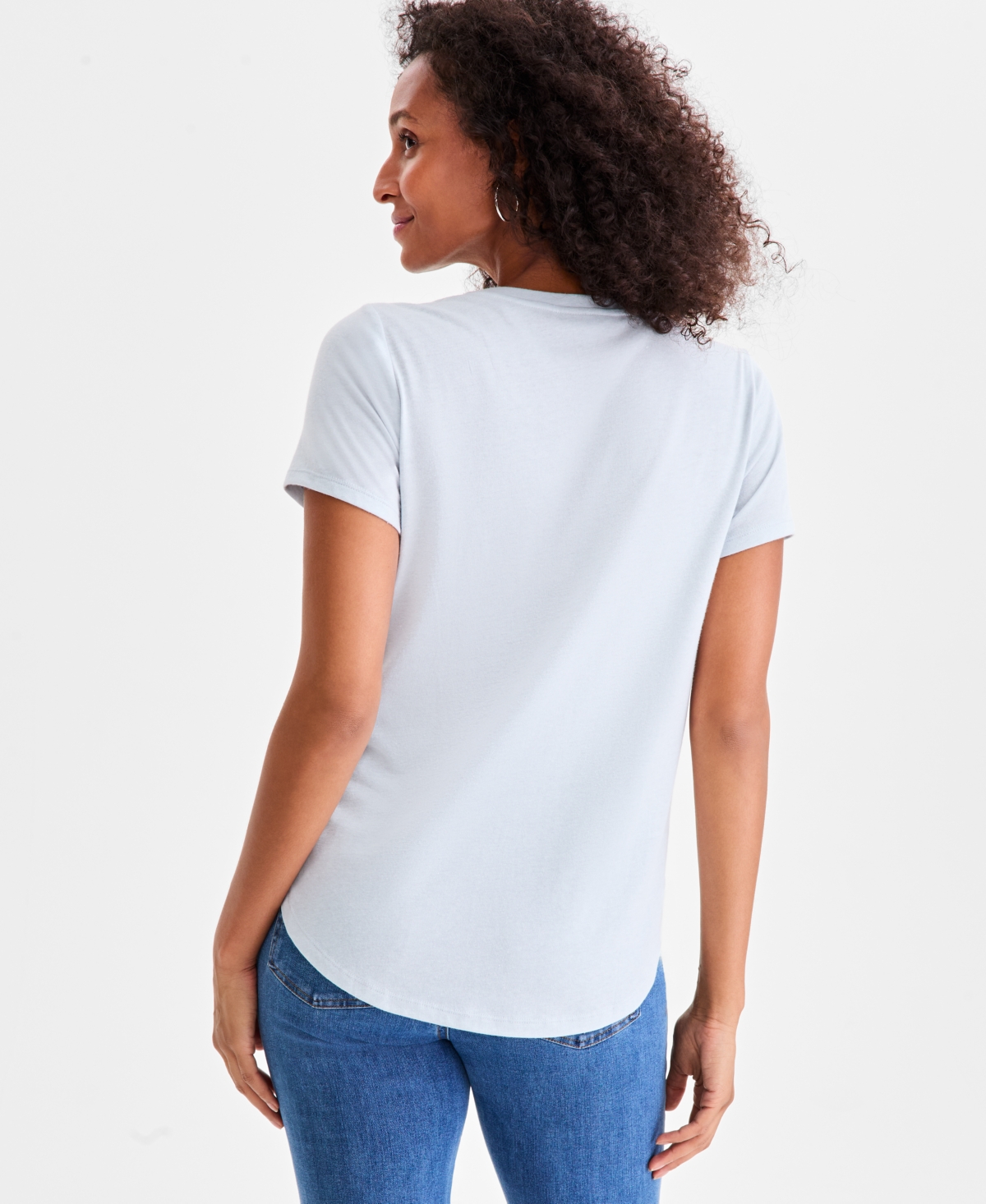 Style & Co Women's Graphic Crewneck Short-sleeve T-shirt, Macy's Exclusive In Gray