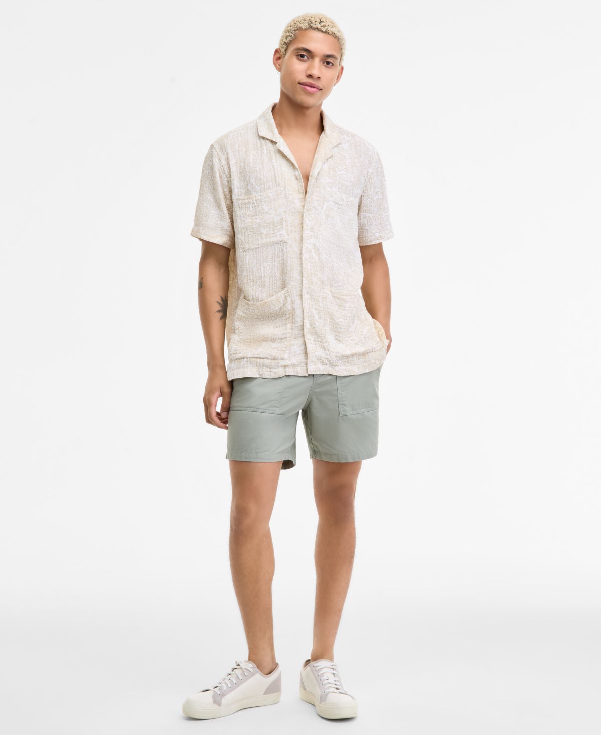 Мужская рубашка Camp Mays Regular-Fit с принтом на пуговицах и хлопковые шорты Peter Regular-Fit длиной 6 дюймов, эксклюзивные от Macy's