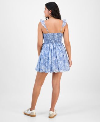 Women's Ruffle-Trim Bubble-Hem Mini Dress, Macy's Exclusive 