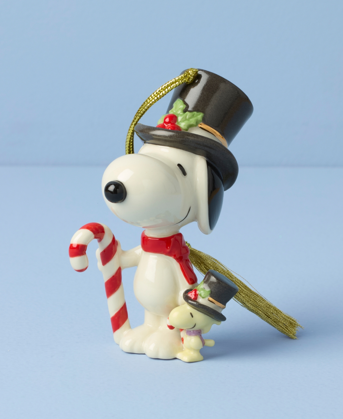 Lenox 2025 Candy Cane Snoopy & Woodstock Ornament In Multi